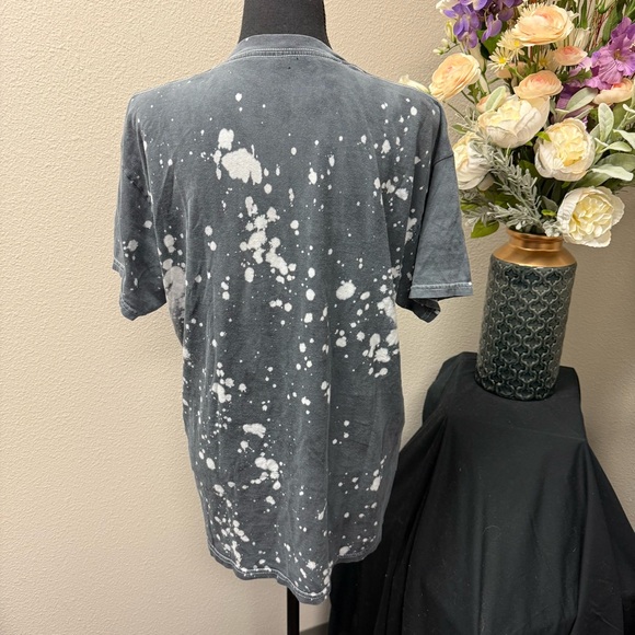 Rolling Stones Band Tee M Gray Bleached Graphic Rock Tour Shirt Unisex Vintage - Picture 3 of 7